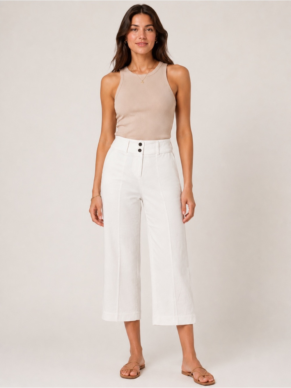 Krazy Larry Tailored Cropped white Ankle Pants cotton, coastal, nautical, summer